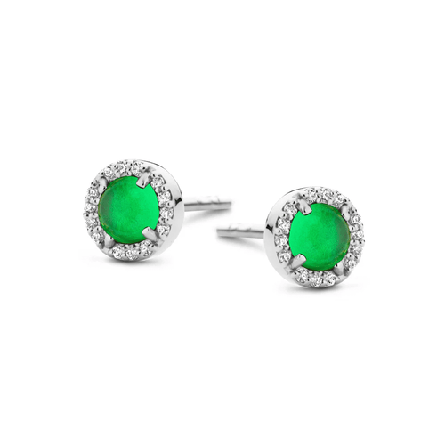 Spirit Icons øreringe - Euphoria med grøn agat i sølv