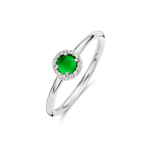 Spirit Icons ring - Euphoria med grøn agat i sølv
