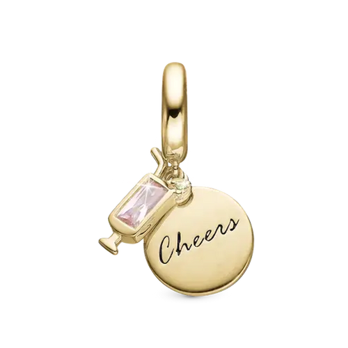 Christina Jewelry - The Pink Cheers Drink Charm, Forgyldt