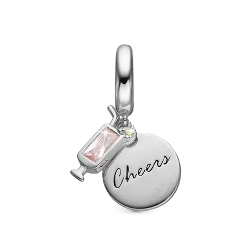 Christina Jewelry - The pink Cheers Drink Charm, Sølv