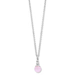 Spirit Icons sølv halskæde - Figaro m. 6mm pink