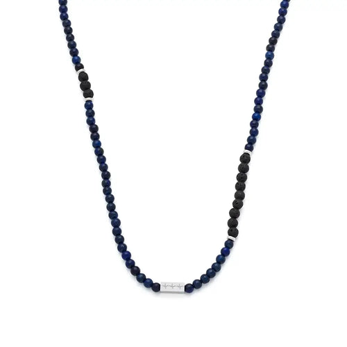 Halskæde m. blå perler, x2012sws.