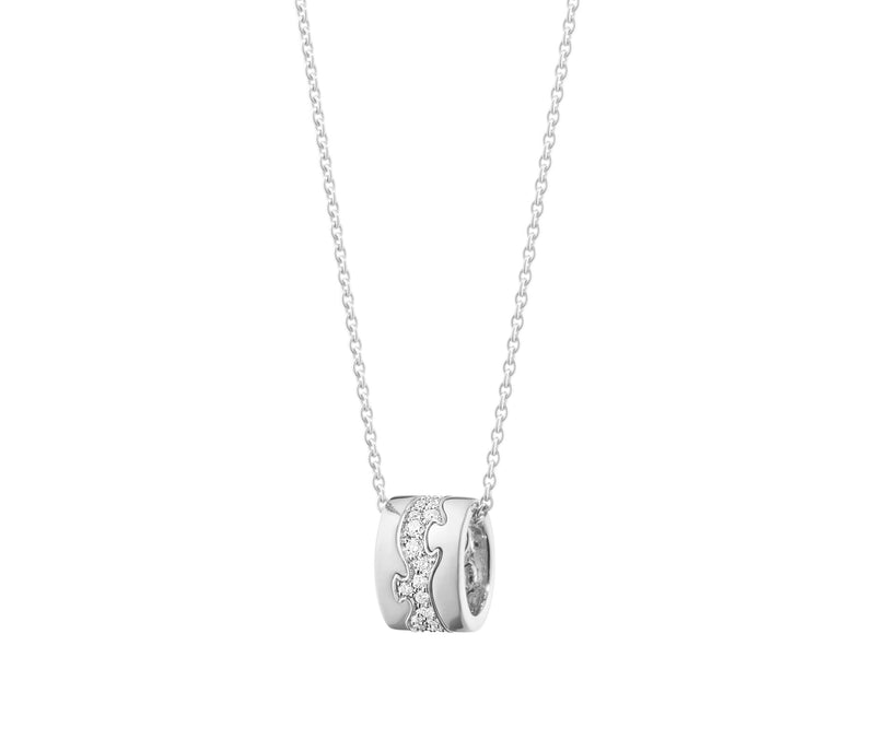 Georg Jensen Fusion hvidgulds halskæde m. 0.19ct