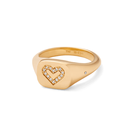 Ro Copenhagen - Rock Heart signetring solid i 18kt Rødguld
