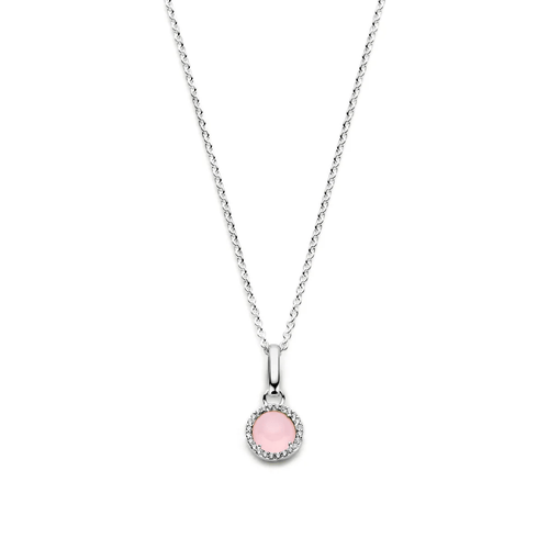 Spirit Icons halskæde - Euphoria m. pink agat i sølv