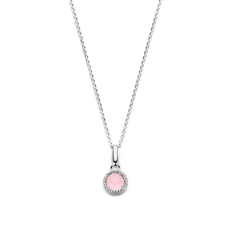 Spirit Icons halskæde - Euphoria m. pink agat i sølv