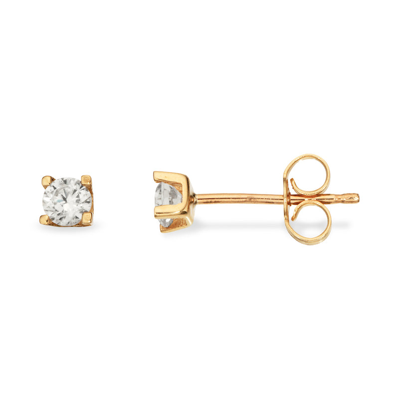 Ørestikker 8 Karat Guld Med Zirkonia 3mm