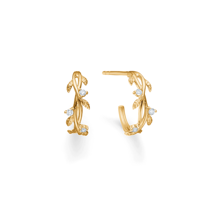 Mads Z AURA øreringe i 14 kt. guld m. 0,07 ct. brill.