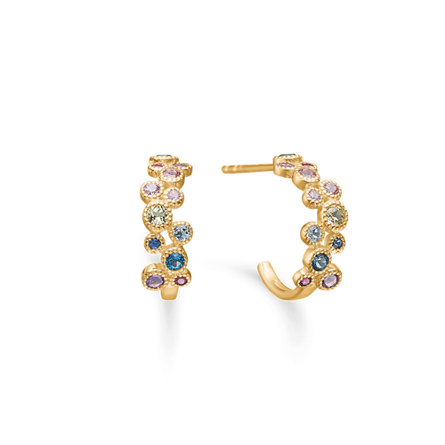 Mads Z LUXURY RAINBOW PETITE øreringe i 14 kt. guld