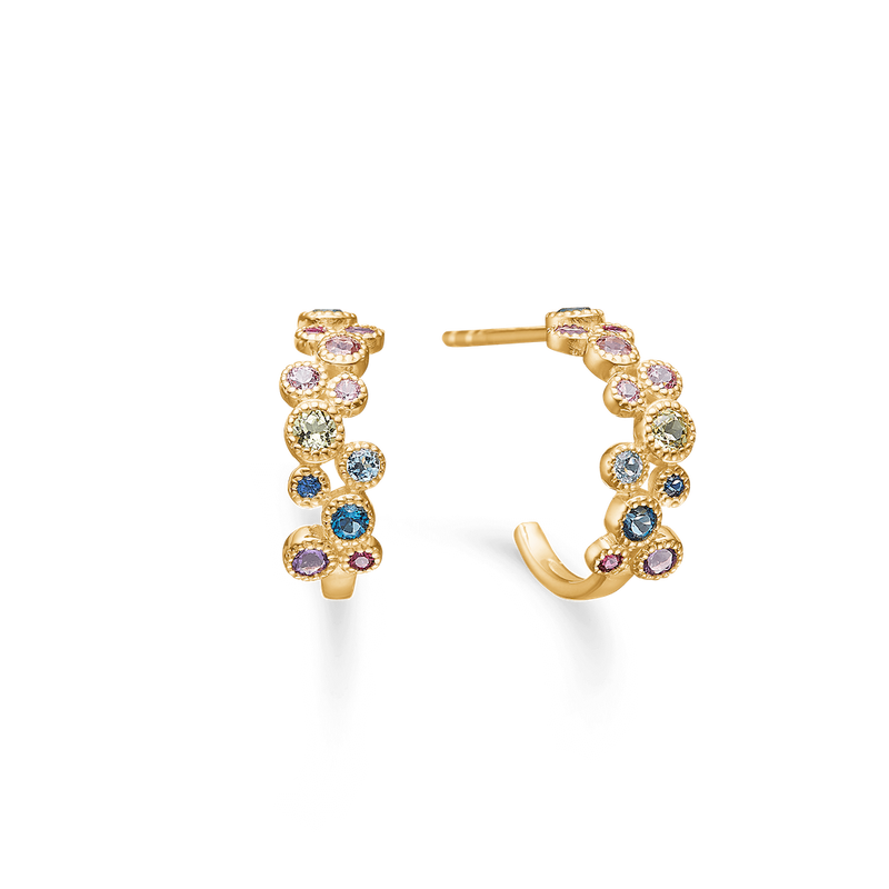 Mads Z LUXURY RAINBOW PETITE øreringe i 14 kt. guld
