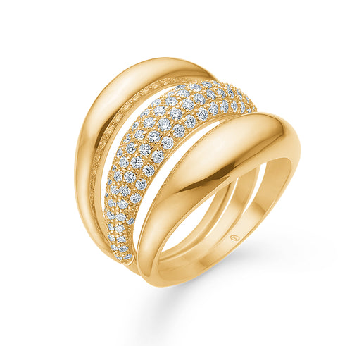Mads Z HALF MOON ring i 14 kt. guld m. 0,80 ct.