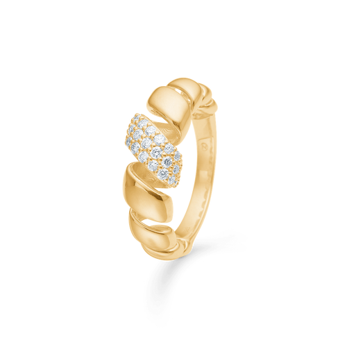 Mads Z SWIRL ring i 14 kt. guld m. 0,32 ct.