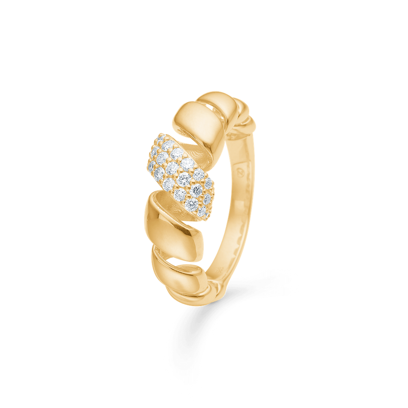 Mads Z SWIRL ring i 14 kt. guld m. 0,32 ct.
