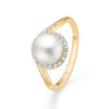 Mads Z KIMBERLY ring i 14 kt. guld m. kulturperle og diamanter