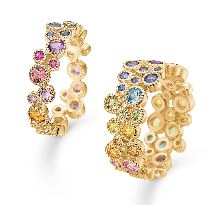 Mads Z LUXURY RAINBOW Ring I 14 Kt. Guld M. Ægte Sten