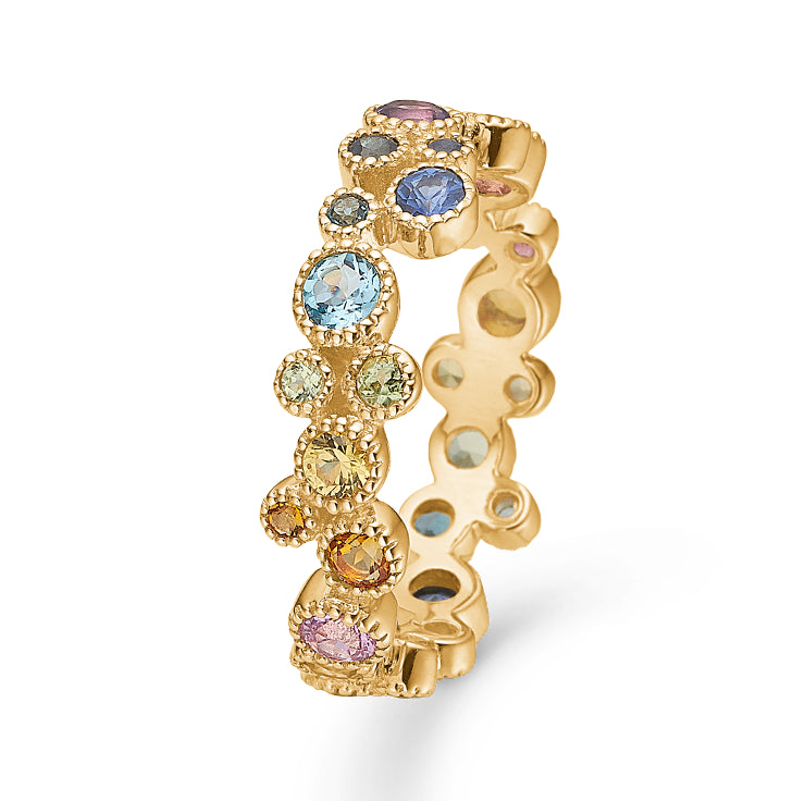 Mads Z LUXURY RAINBOW Ring I 14 Kt. Guld M. Ægte Sten