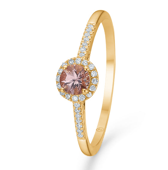 Mads Z MADELEINE ring 14 kt. guld m. granat og diamanter