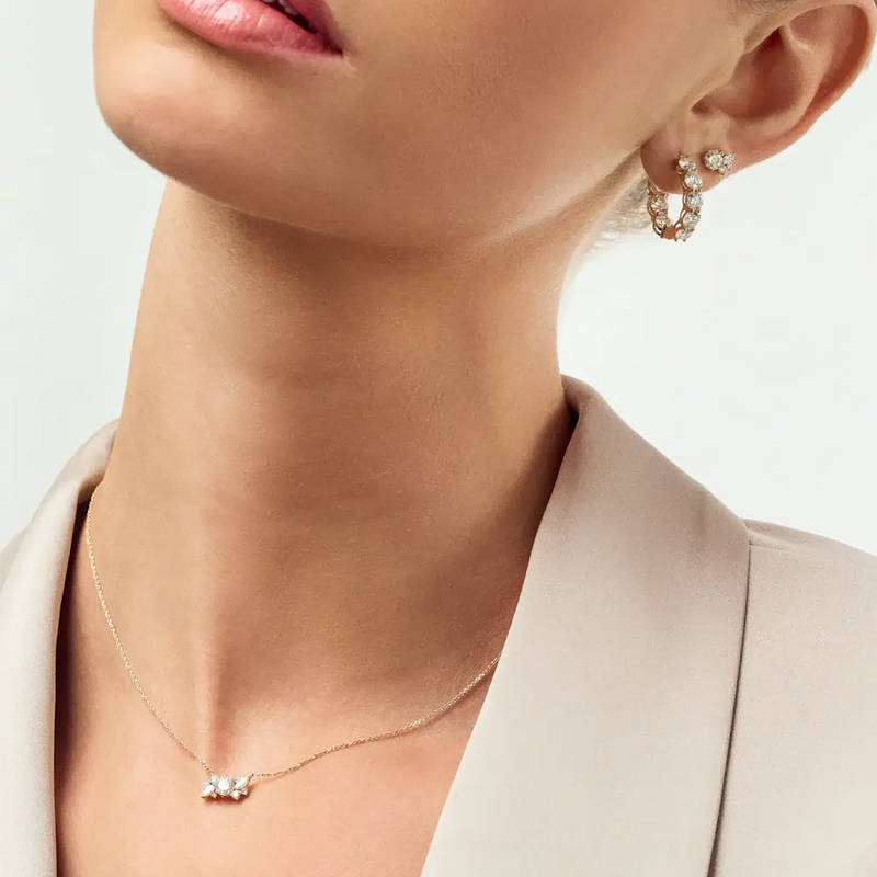 På model: Halskæde 0.57 carat Lab-grown diamanter - Lovere.