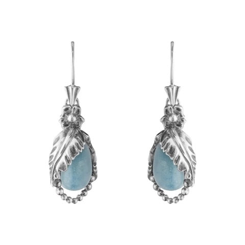 Georg Jensen Heritage ørebøjler 2023, blå quartz.