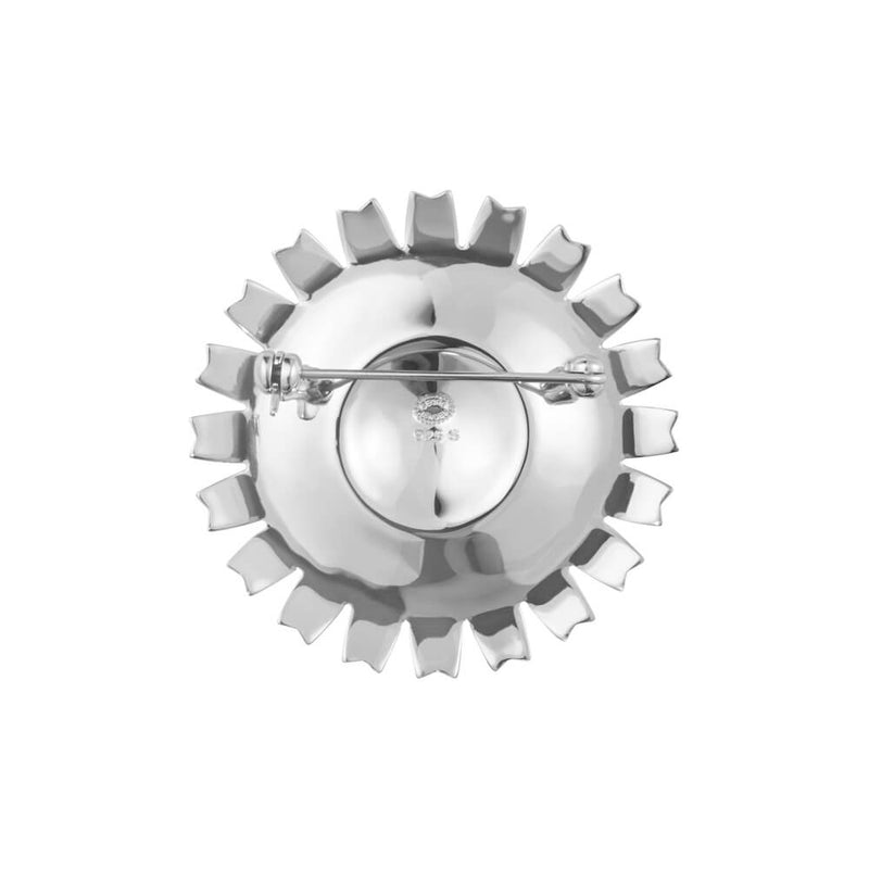 Bagpå - Georg Jensen Daisy Broche m. blå emalje