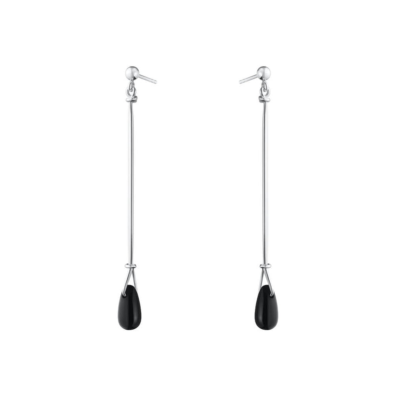 Georg Jensen - Vivianna Torun øreringe m. Sort agat.