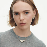 På model - Georg Jensen Daisy halskæde m. 4 blomster i forgyldt