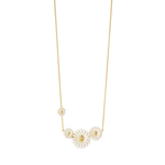 Georg Jensen Daisy halskæde m. 4 blomster i forgyldt