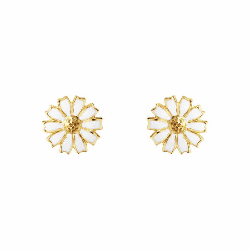 Georg Jensen Daisy øreringe i forgyldt - 7 mm