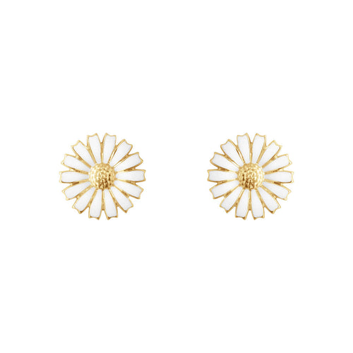 Georg Jensen Daisy øreringe i forgyldt - 11 mm