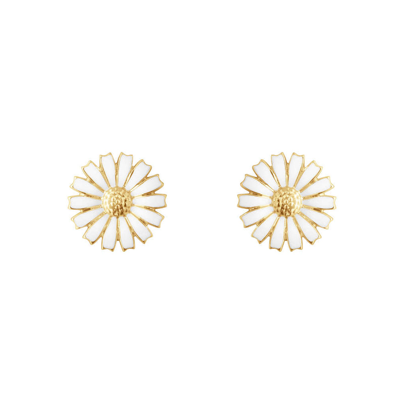 Georg Jensen Daisy øreringe i forgyldt - 11 mm