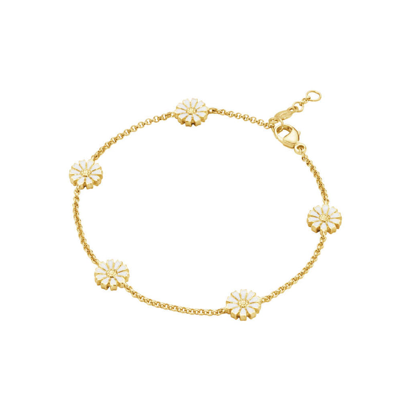 Georg Jensen Daisy armbånd i forgyldt