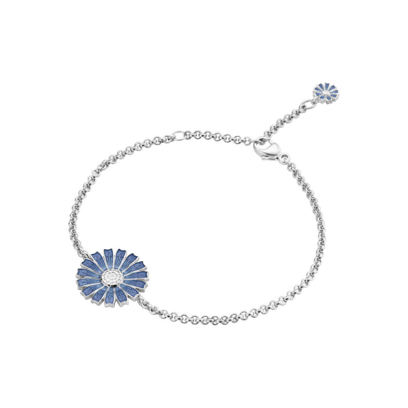 Georg Jensen Daisy armbånd m. blå emalje