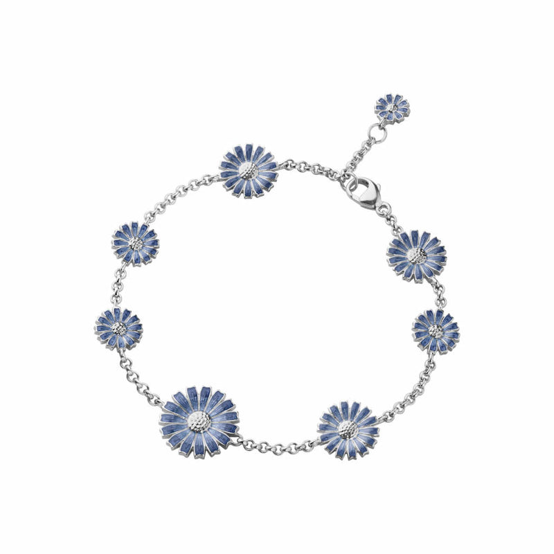 Georg Jensen Daisy armbånd m. blå emalje