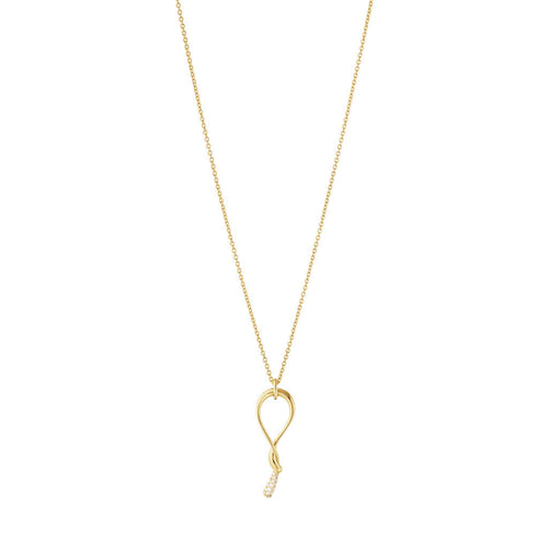 Georg Jensen Mercy Swirl halskæde i 18 kt. m. 0,04 ct. brill.
