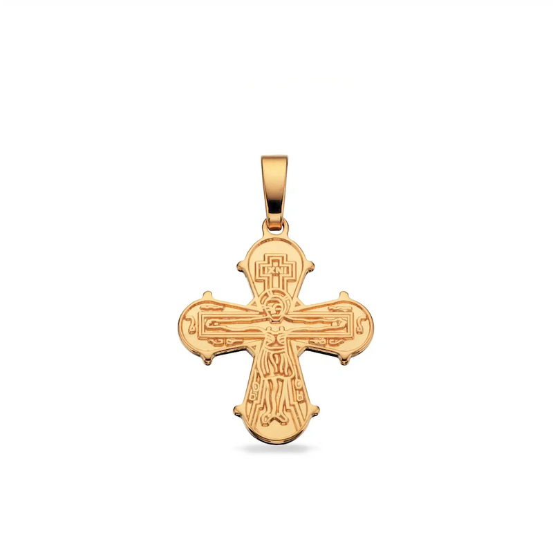 Forside: Dagmarkors lille 17 x 16 mm. 8 kt.