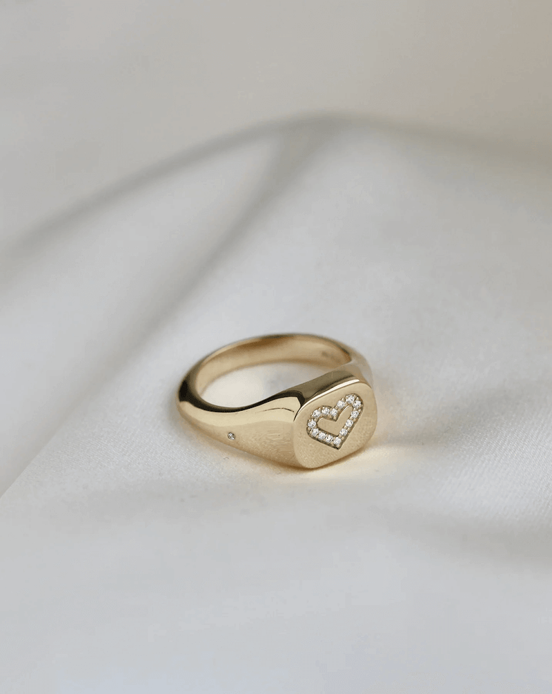 Ro Copenhagen - Rock Heart signetring solid i 18kt.