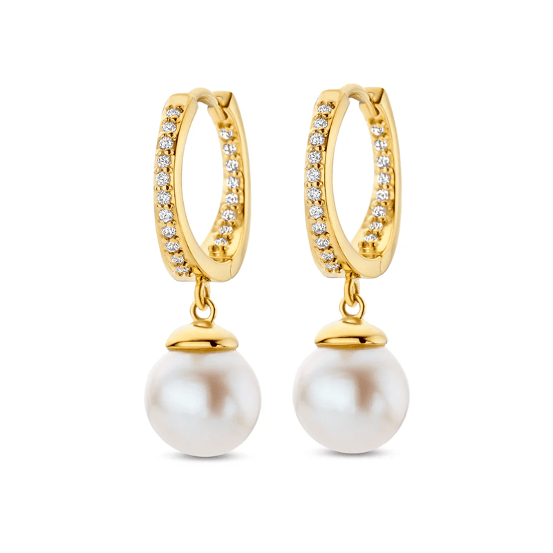 Spirit Icons øreringe - Malibu Pearl hanger i forgyldt