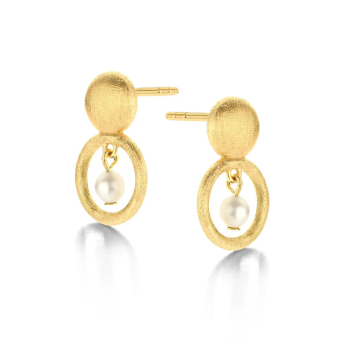 Spirit Icons øreringe - Annika stud pearl i forgyldt