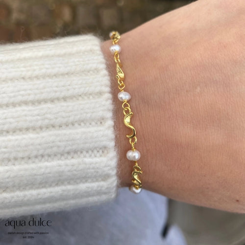 Armbånd | RHUMBA PEARL Forgyldt Sølv