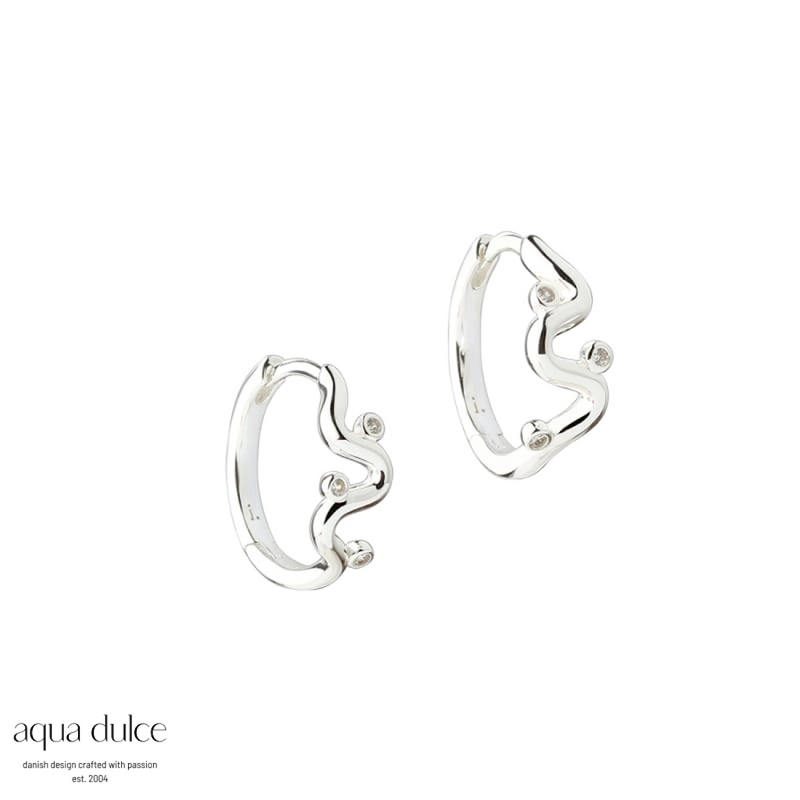 Øreringe | WAVY HOOP Sølv