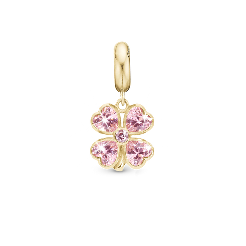 Christina Jewelry - Pink Heart Clover, Forgyldt