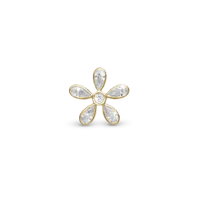 Christina Jewelry - Magic Flower White Charm, Forgyldt