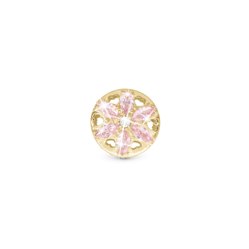 Christina Charm Sparkling pink flower - Forgyldt