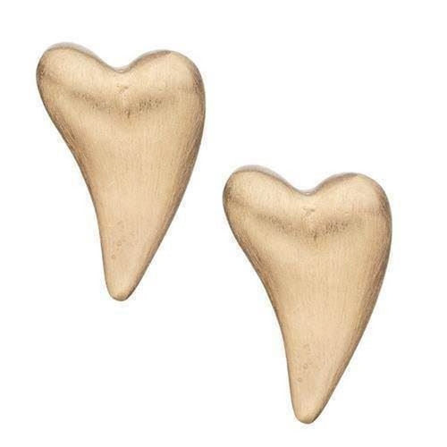 Christina Jewelry øreringe - Brushed hearts, forgyldt 