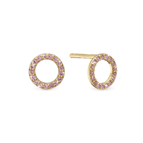 Christina Jewelry Øreringe - Pink Circles i forgyldt
