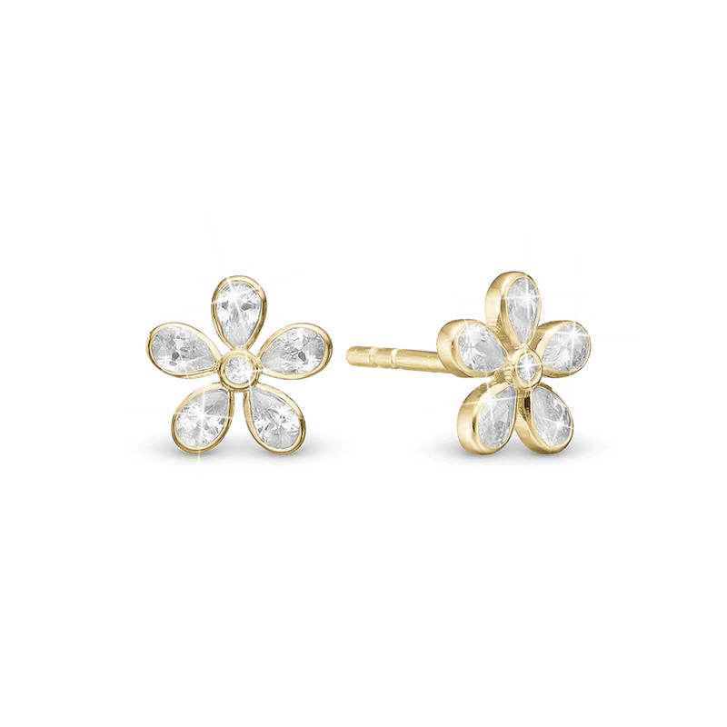 Christina Jewelry Øreringe - Magic White Flower i forgyldt