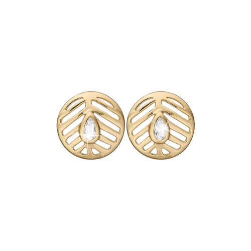 Christina Jewelry øreringe - Open Leaf, forgyldt