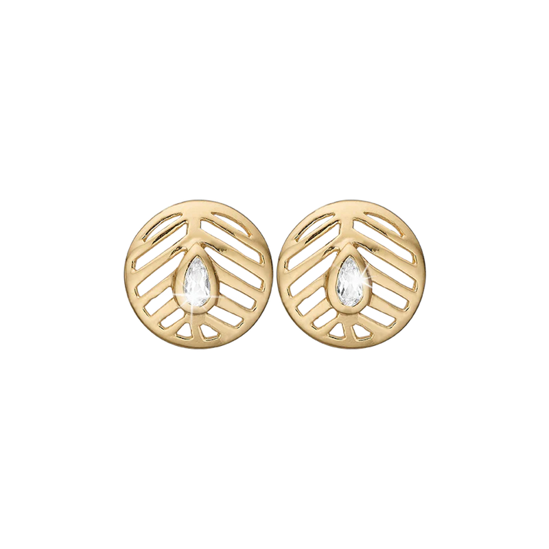 Christina Jewelry øreringe - Open Leaf, forgyldt