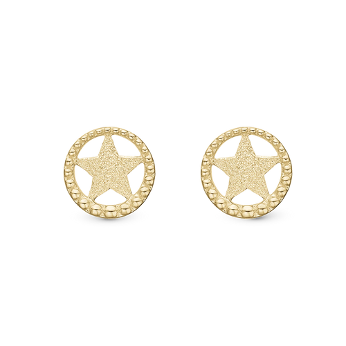 Christina Jewelry øreringe - Star in a Circle, forgyldt.