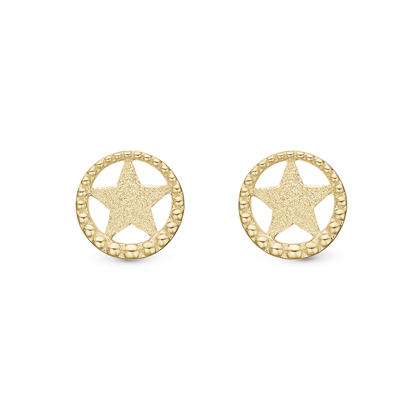 Christina Jewelry øreringe - Star in a Circle, forgyldt.